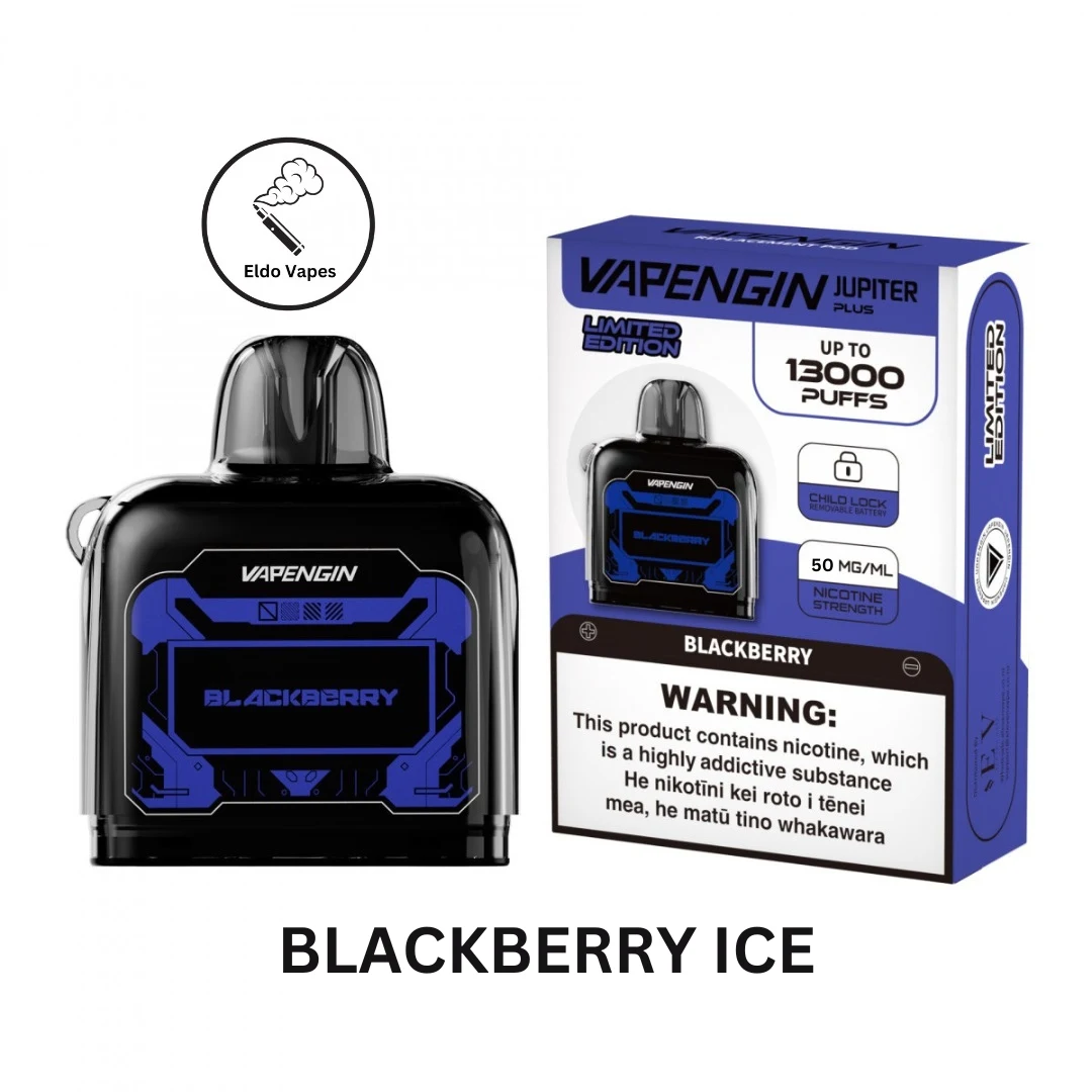 Blackberry-Ice-WEBP Vapengin Jupiter Plus Flavour Replacement Pod 13,000 Puffs - Image 1